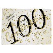 100 JARIG - Zwarte/Gold-tekst Groot Cadeauzakje (Achterkant)