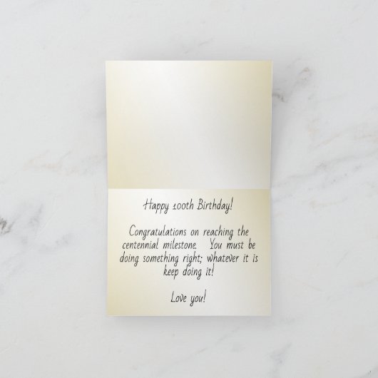 100 JARIG - Zwarte/Gold-tekst Kaart (Binnen)