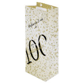 100 JARIG - Zwarte/Gold-tekst Wijn Cadeautas (Achterkant Gekanteld)