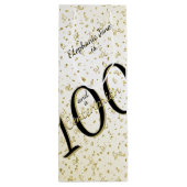 100 JARIG - Zwarte/Gold-tekst Wijn Cadeautas (Achterkant)