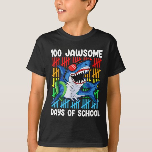 100 Jawsome Days of School Happy 100th Days of Sch T-shirt (Voorkant)