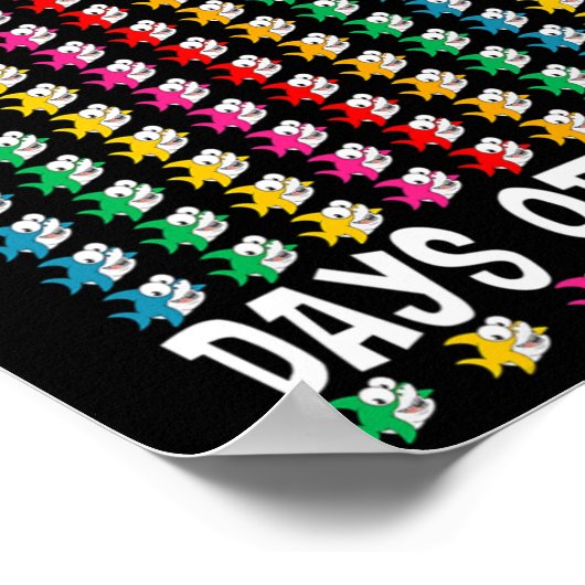 100 Jawsome Days of School Shark 100th Day of Scho Poster (Hoek)