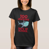 100 Jawsome Days School Shark Masker 100th Day Qua T-shirt (Voorkant)