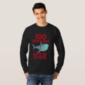100 Jawsome Days School Shark Masker 100th Day Qua T-shirt (Voorkant volledig)