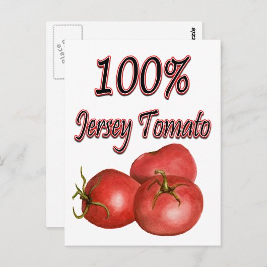 100% Jersey Tomato Briefkaart (Voorkant / Achterkant)