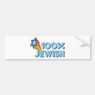 100% JEWISH + Magen David Bumpersticker