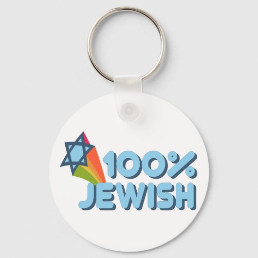 100% JEWISH + Magen David Sleutelhanger (Voorkant)