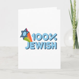 100% JEWISH + Magen David wenskaart Kaart