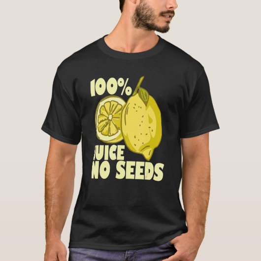 100 Juice No Seeds Lemon Mannen T-shirt (Voorkant)