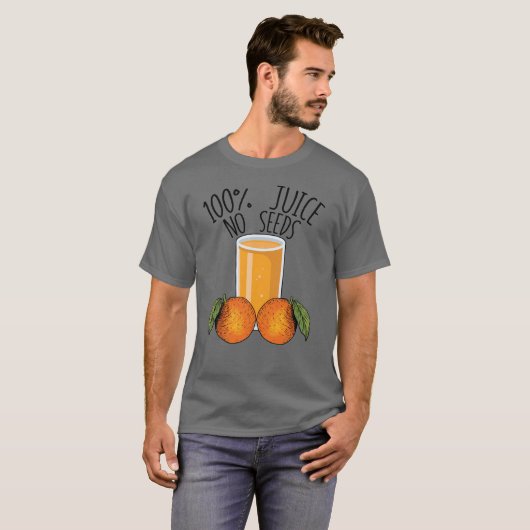 100% Juice No Seeds Oranje Mannen Vasectomy Gift T-shirt (Voorkant volledig)