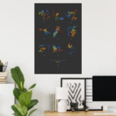 100 k cijfers irrationele getallen (donker) poster (Thuiskantoor)