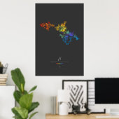 100 k cijfers van de vierkante voet van 2 (donker) poster (Thuiskantoor)