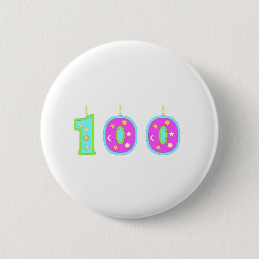 100 (kaarsen) ronde button 5,7 cm (Voorkant)