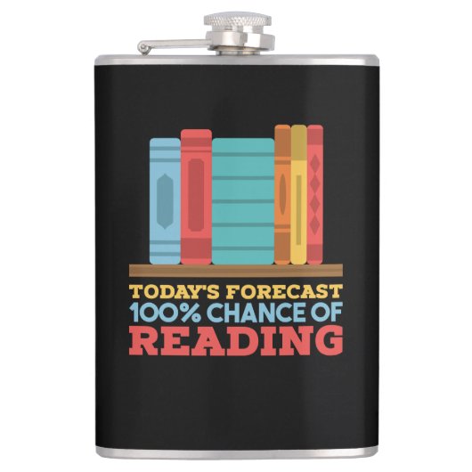 100% kans om grappig boek te lezen heupfles (Voorkant)