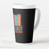 100% kans om grappig boek te lezen latte mok (Rechterhoek)