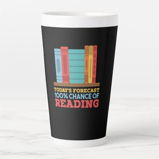 100% kans om grappig boek te lezen latte mok (Voorkant)
