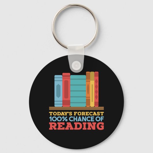 100% kans om grappig boek te lezen sleutelhanger (Voorkant)