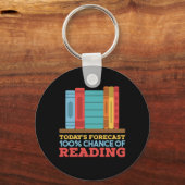 100% kans om grappig boek te lezen sleutelhanger (Voorkant)
