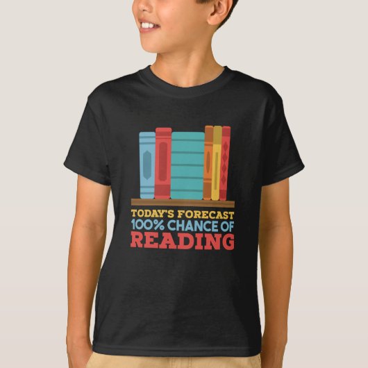 100% kans om grappig boek te lezen t-shirt (Voorkant)