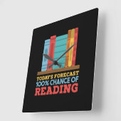 100% kans om grappig boek te lezen vierkante klok (Hoek)