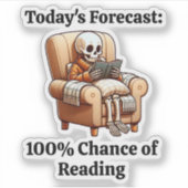 100% kans om grappige boekenliefhebber te lezen sticker (Voorkant)