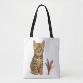 100% kans op chaos - Bengaalse kittenstijl Tote Bag