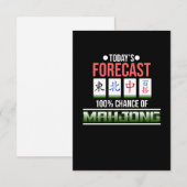 100% kans op de spellen van Mahjong Game Mahjong RSVP Kaartje (Voorkant / Achterkant)
