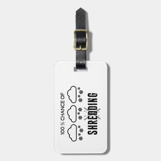 100% kans op het breken van de weersvoorspelling bagagelabel (Voorkant verticaal)