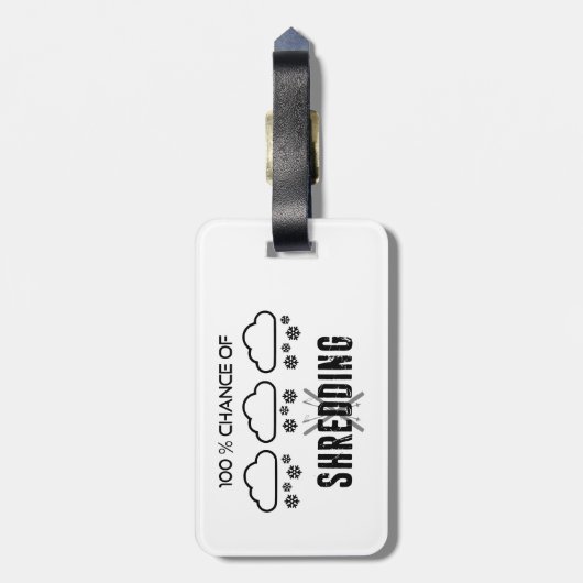 100% kans op het breken van de weersvoorspelling bagagelabel (Achterkant verticaal)