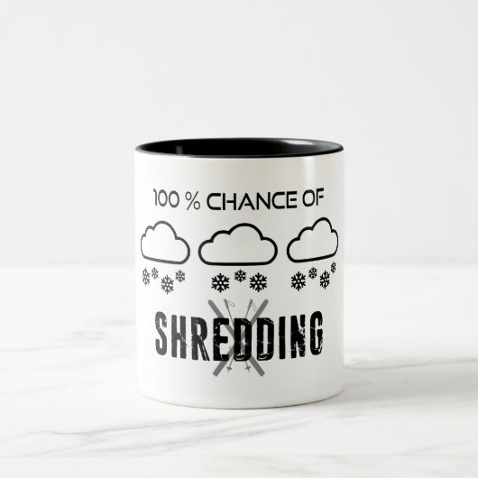 100% kans op het breken van de weersvoorspelling tweekleurige koffiemok (Center)