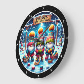 100% kans op hockey" - Gnomes on Ice Christmas Grote Klok (Hoek)