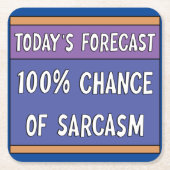 100% kans op sarcasme kartonnen onderzetters (Voorkant)