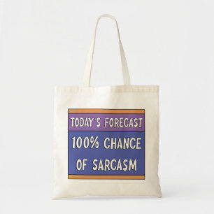 100% kans op sarcasme tote bag