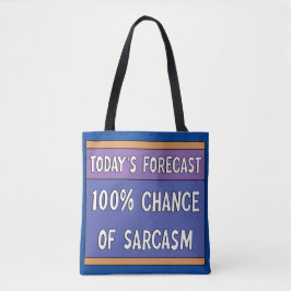 100% kans op sarcasme tote bag