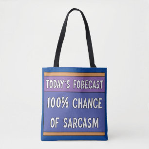 100% kans op sarcasme tote bag