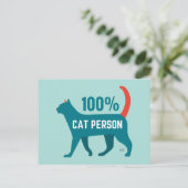 100% Kat Person Briefkaart (Staand voorkant)