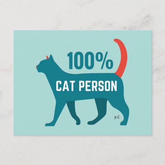 100% Kat Person Briefkaart (Voorkant)