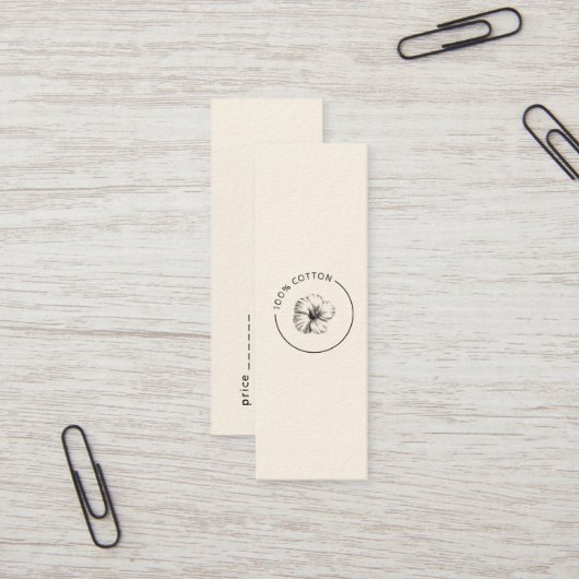 100% Katoen  Bloem Zakelijk Stropdas op Label (Voorkant / Achterkant in situ)