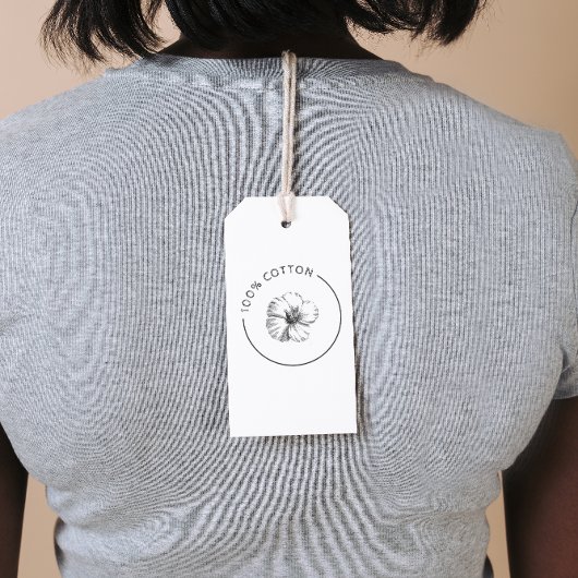 100% Katoen  Bloem Zakelijke Kleding Label Cadeaulabel