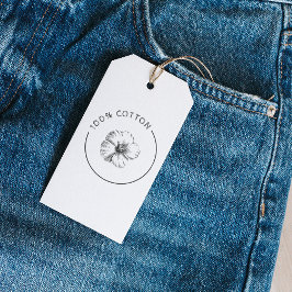 100% Katoen  Bloem Zakelijke Kleding Label Cadeaulabel