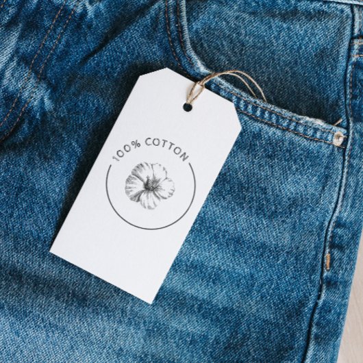 100% Katoen  Bloem Zakelijke Kleding Label Cadeaulabel