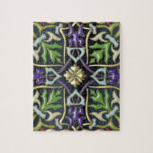 [100] Keltisch kruis [Goud met zwarte namel] Legpuzzel (Verticaal)