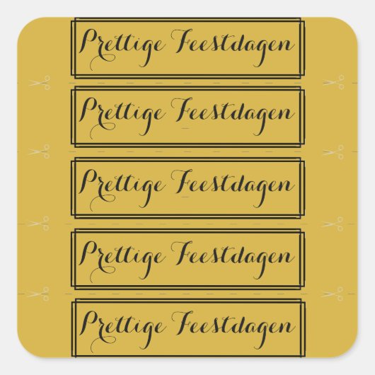 100 Kerst tekst stickers goud Prettige Feestdagen (Voorkant)