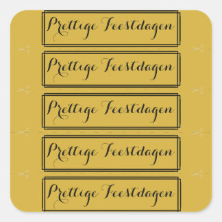 100 Kerst tekst stickers goud Prettige Feestdagen