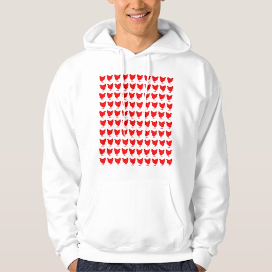 100 kippen - Rood Hoodie (Voorkant)