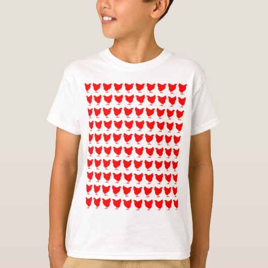 100 kippen - Rood T-shirt (Voorkant)