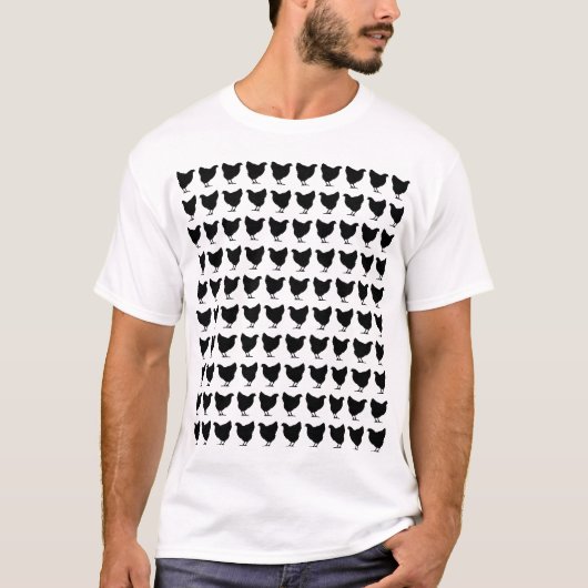 100 kippen - zwart t-shirt (Voorkant)