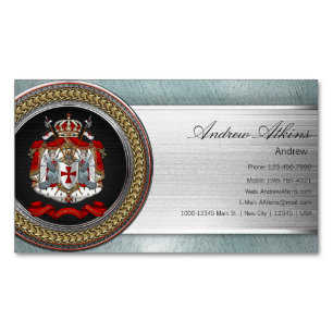[100] Knachten Templar Coat of Arms Magnetisch Visitekaartje