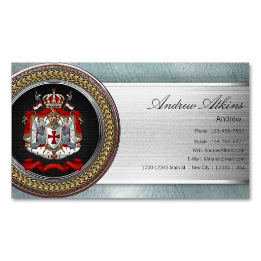 [100] Knachten Templar Coat of Arms Magnetisch Visitekaartje (Voorkant)