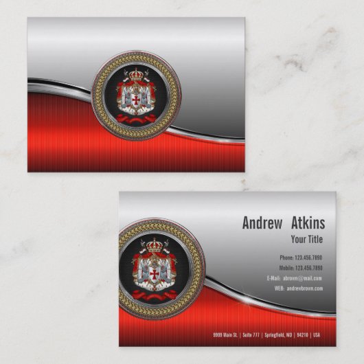 [100] Knachten Templar Coat of Arms Visitekaartje (Voorkant / Achterkant)